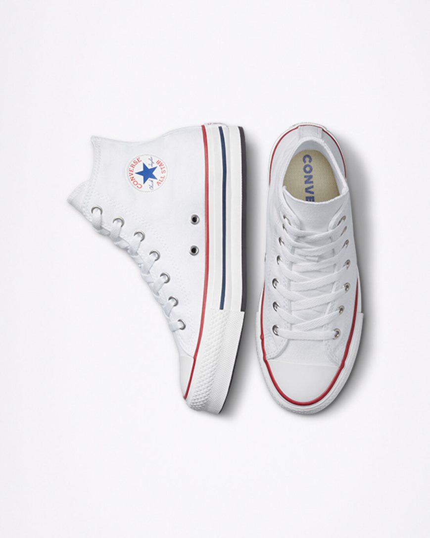 Zapatos Plataforma Converse Chuck Taylor All Star Lift Altas Niña Blancas Rojas Oscuro Azul Marino | PE 7W482E